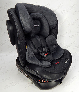 Автокресло детское Teddy Bear HВ636, 0-36 кг, группа 0+/1/2/3, экокожа чер/сер