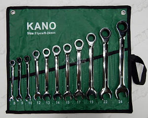Набор ключей KANO-11pcs трещетка