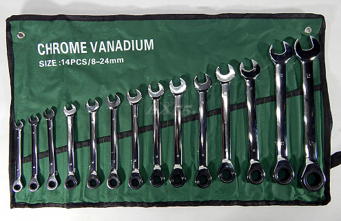 Набор ключей CHROME VANADIUM-14pcs трещетка