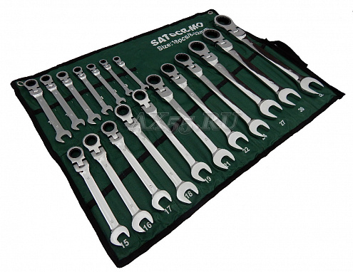 Набор ключей SATOCR-MO-18pcs шарнир-трещетка