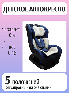 Детское автокресло Leader Smart Travel blue LB303, группа 0+/I, 0-18 кг, 0-4 лет