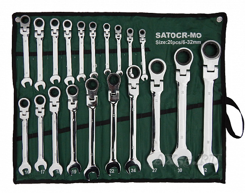 Набор ключей SATOCR-MO-20pcs шарнир-трещетка