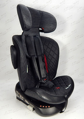 Автокресло детское Teddy Bear HВ636, 0-36 кг, группа 0+/1/2/3, экокожа чер/сер