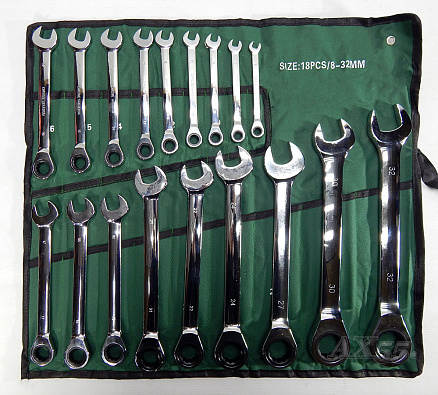 Набор ключей CHROME VANADIUM-18pcs трещетка