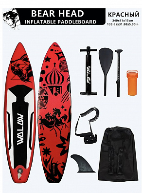 Sup board (Сапборд) Надувная доска WALAW Russia (340х81х15) до 200кг красный Sup board (Сапборд) Надувная доска WALAW Russia (340х81х15) до 200кг красный