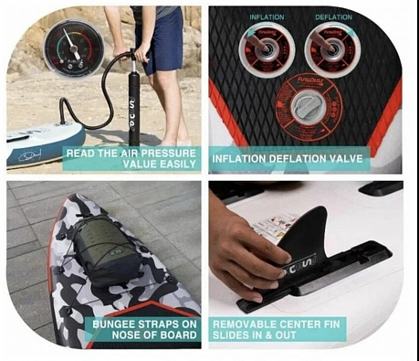 Sup board (Сапборд) Надувная доска HONOR FUNWATER двухслойный крас (335*83*15)