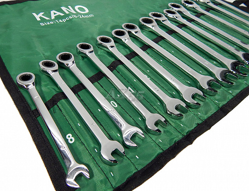 Набор ключей KANO-14pcs трещетка
